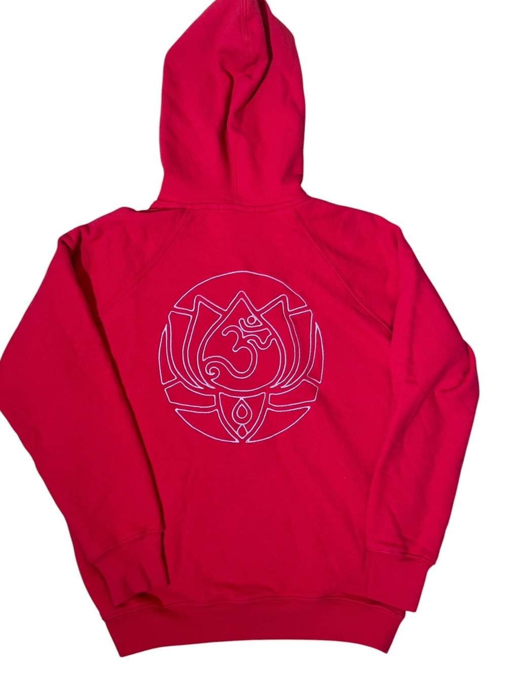 Spiritual Gangster Cotton Hoodie Sweatshirt Hamsa Pink Red Pullover Sz M YOGA - Picture 4 of 7